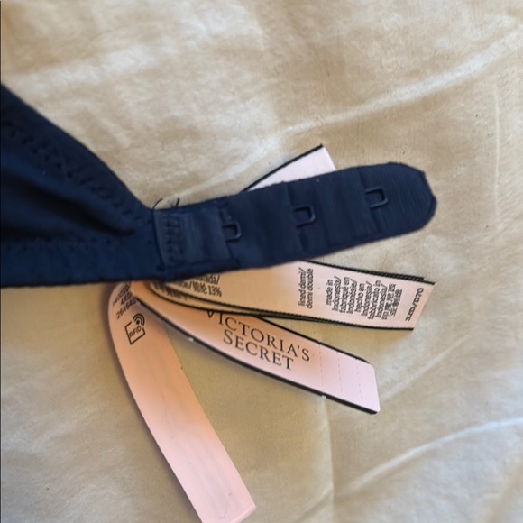 Navy Blue Lace Overlay Padded Bra - Picture 6 of 6